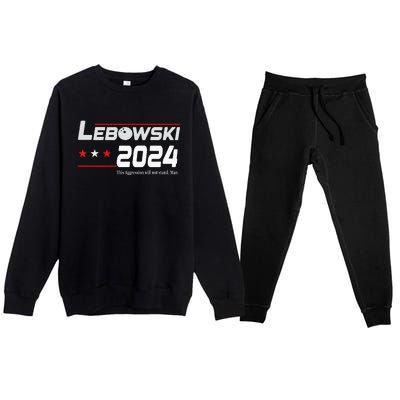 Funny Political Name Lebowski Political Election Vote 2024 Premium Crewneck Sweatsuit Set