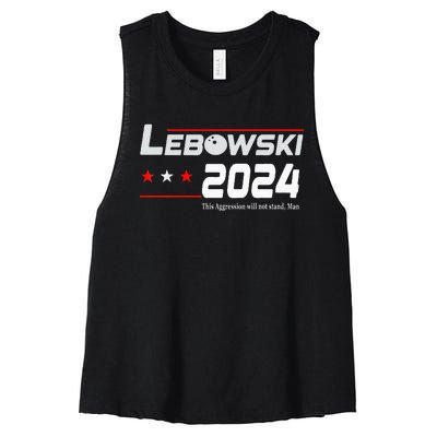 Funny Political Name Lebowski Political Election Vote 2024 Women's Racerback Cropped Tank