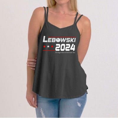 Funny Political Name Lebowski Political Election Vote 2024 Women's Strappy Tank