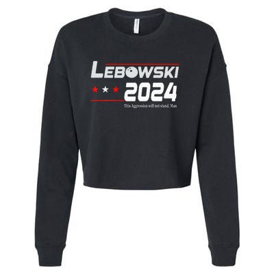 Funny Political Name Lebowski Political Election Vote 2024 Cropped Pullover Crew