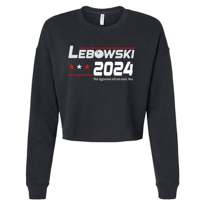 Funny Political Name Lebowski Political Election Vote 2024 Cropped Pullover Crew