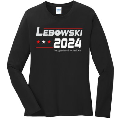 Funny Political Name Lebowski Political Election Vote 2024 Ladies Long Sleeve Shirt