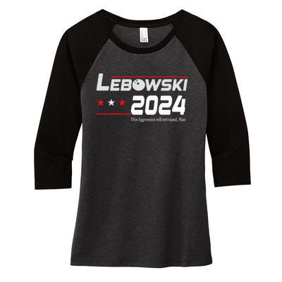 Funny Political Name Lebowski Political Election Vote 2024 Women's Tri-Blend 3/4-Sleeve Raglan Shirt