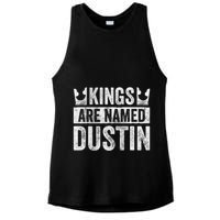 Funny Personalized Name Kings Are Named Dustin Ladies PosiCharge Tri-Blend Wicking Tank