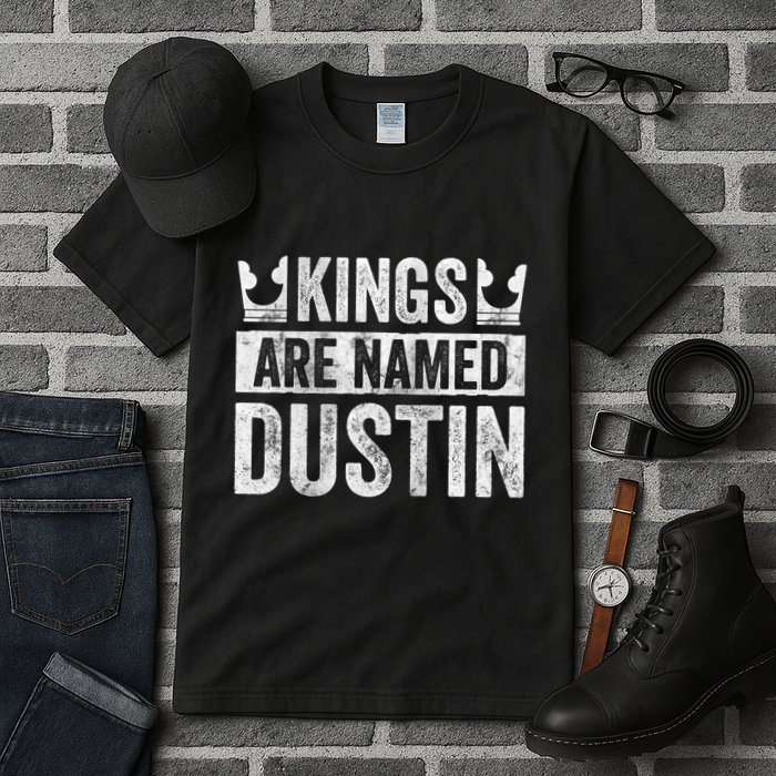 Funny Personalized Name Kings Are Named Dustin Tall T-Shirt