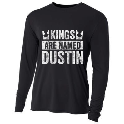Funny Personalized Name Kings Are Named Dustin Cooling Performance Long Sleeve Crew
