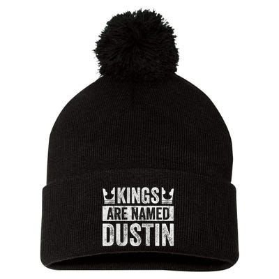 Funny Personalized Name Kings Are Named Dustin Pom Pom 12in Knit Beanie