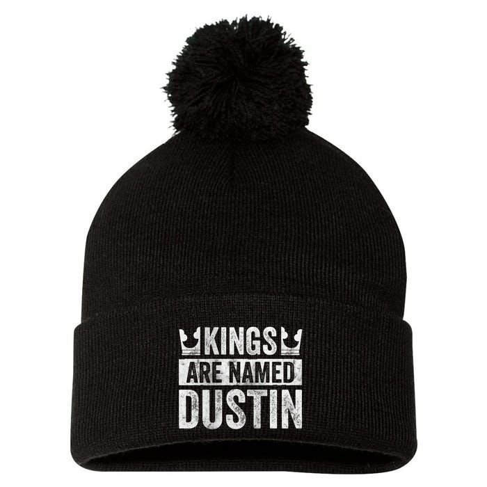 Funny Personalized Name Kings Are Named Dustin Pom Pom 12in Knit Beanie