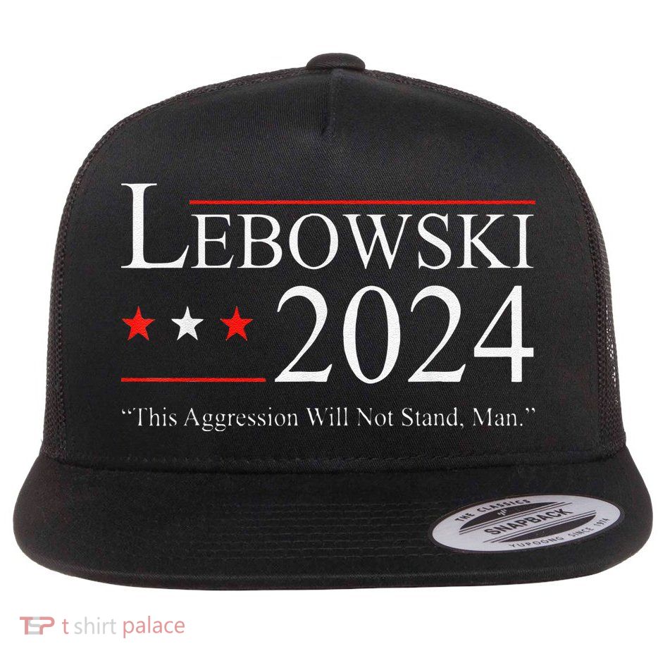 Funny Political Name Lebowski Political Election Vote 2024 Flat Bill Trucker Hat