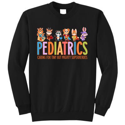 Funny Pediatric Nurse Caring For Tiny But Mighty Superheroes Sweatshirt