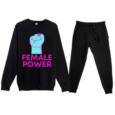 Female Power Neon Premium Crewneck Sweatsuit Set