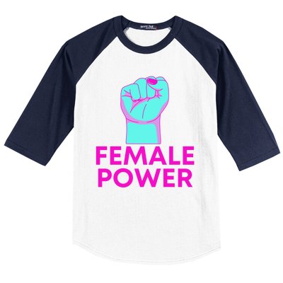 Female Power Neon Baseball Sleeve Shirt