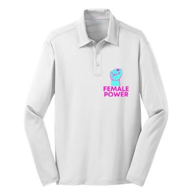 Female Power Neon Silk Touch Performance Long Sleeve Polo