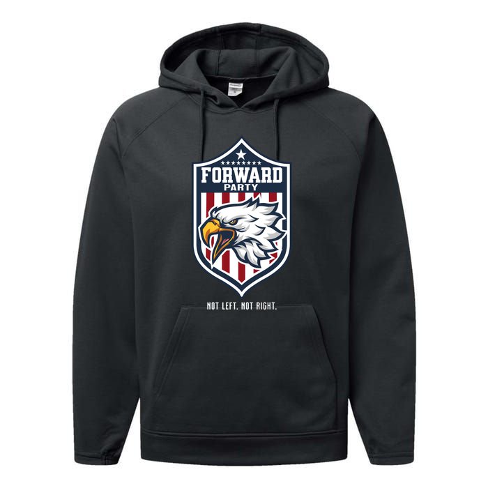 Forward Party Not Left Not Right Performance Fleece Hoodie