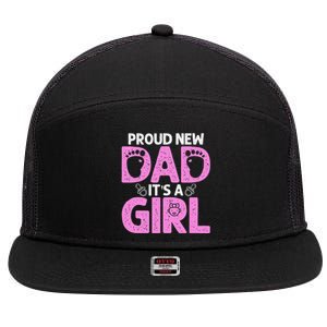 Funny Proud New Dad Gift For Father's Day 7 Panel Mesh Trucker Snapback Hat