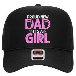 Funny Proud New Dad Gift For Father's Day High Crown Mesh Back Trucker Hat