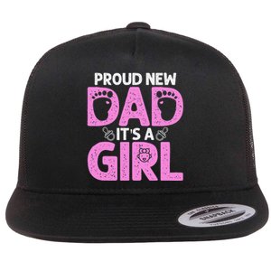 Funny Proud New Dad Gift For Father's Day Flat Bill Trucker Hat