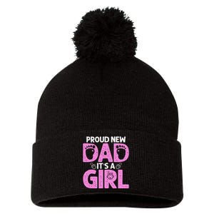 Funny Proud New Dad Gift For Father's Day Pom Pom 12in Knit Beanie