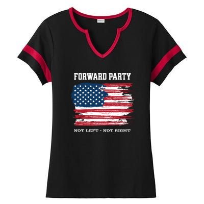 Forward Party Not Left Not Right Ladies Halftime Notch Neck Tee