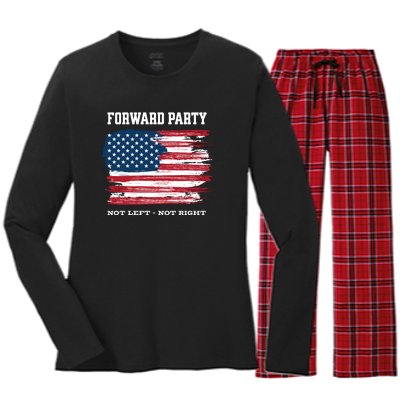 Forward Party Not Left Not Right Women's Long Sleeve Flannel Pajama Set 