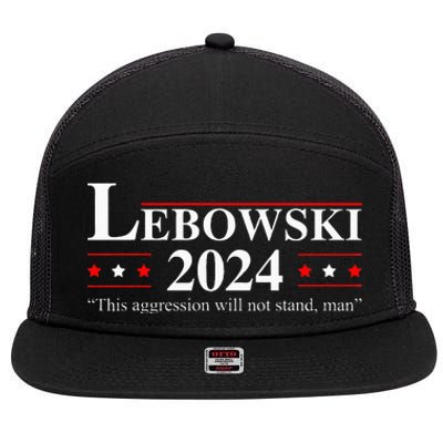 Funny Political Name Lebowski Political Election Vote 2024 7 Panel Mesh Trucker Snapback Hat