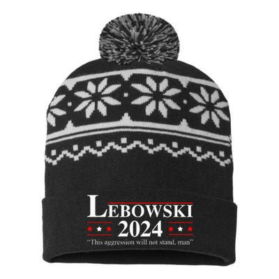 Funny Political Name Lebowski Political Election Vote 2024 USA-Made Snowflake Beanie