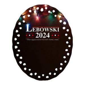 Funny Political Name Lebowski Political Election Vote 2024 Ceramic Oval Ornament