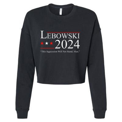 Funny Political Name Lebowski Political Election Vote 2024 Cropped Pullover Crew