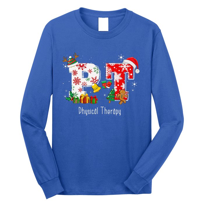 Funny PT Nurse Physical Therapy Santa Christmas Pajama Long Sleeve Shirt