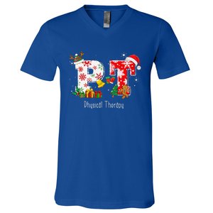 Funny PT Nurse Physical Therapy Santa Christmas Pajama V-Neck T-Shirt