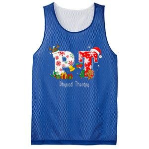 Funny PT Nurse Physical Therapy Santa Christmas Pajama Mesh Reversible Basketball Jersey Tank