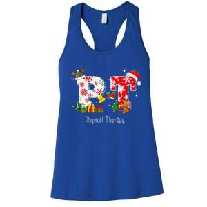 Funny PT Nurse Physical Therapy Santa Christmas Pajama Women's Racerback Tank