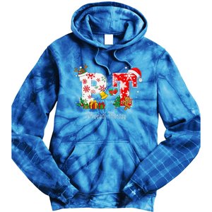 Funny PT Nurse Physical Therapy Santa Christmas Pajama Tie Dye Hoodie