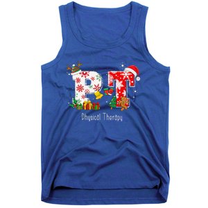 Funny PT Nurse Physical Therapy Santa Christmas Pajama Tank Top