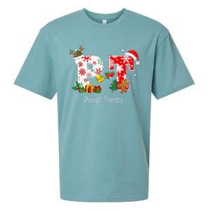 Funny PT Nurse Physical Therapy Santa Christmas Pajama Sueded Cloud Jersey T-Shirt