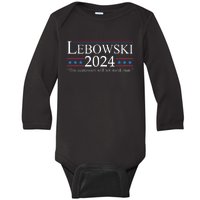 Funny Political Name Lebowski Political Election Vote 2024 Baby Long Sleeve Bodysuit