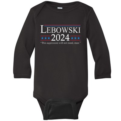 Funny Political Name Lebowski Political Election Vote 2024 Baby Long Sleeve Bodysuit