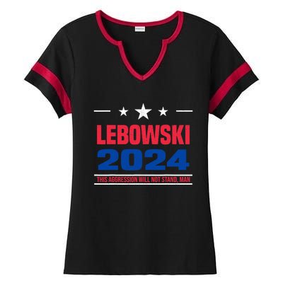 Funny Political Name Lebowski Political Election Vote 2024 Ladies Halftime Notch Neck Tee