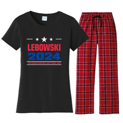 Funny Political Name Lebowski Political Election Vote 2024 Women's Flannel Pajama Set