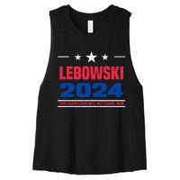 Funny Political Name Lebowski Political Election Vote 2024 Women's Racerback Cropped Tank