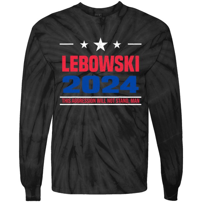 Funny Political Name Lebowski Political Election Vote 2024 Tie-Dye Long Sleeve Shirt