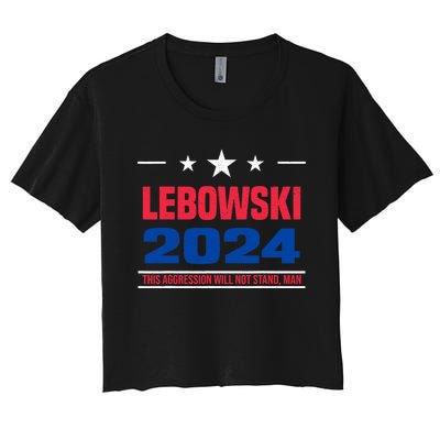 Funny Political Name Lebowski Political Election Vote 2024 Women's Crop Top Tee