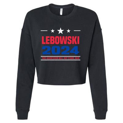 Funny Political Name Lebowski Political Election Vote 2024 Cropped Pullover Crew