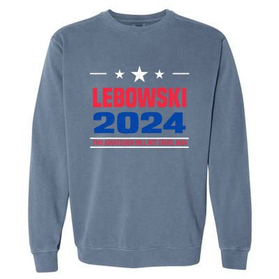 Funny Political Name Lebowski Political Election Vote 2024 Garment-Dyed Sweatshirt