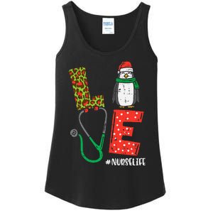 Festive Penguin Nurses Spreading Love this Christmas Ladies Essential Tank