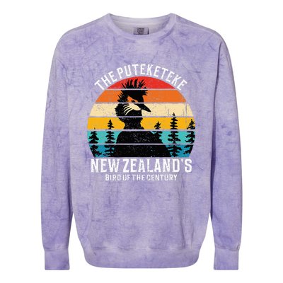 Funny Puteketeke New Zealand's Bird Of The Century Vintage  Colorblast Crewneck Sweatshirt