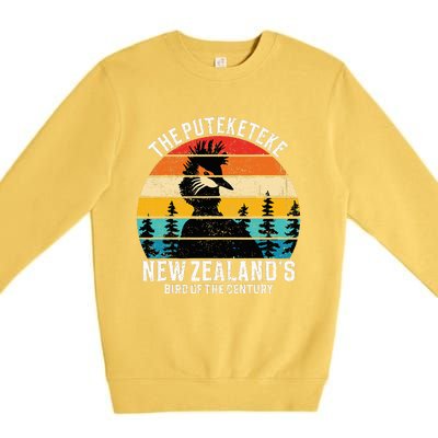 Funny Puteketeke New Zealand's Bird Of The Century Vintage  Premium Crewneck Sweatshirt