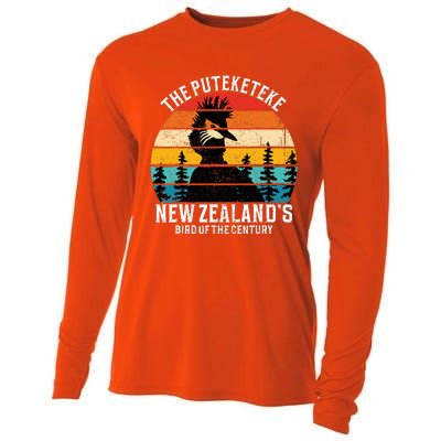 Funny Puteketeke New Zealand's Bird Of The Century Vintage  Cooling Performance Long Sleeve Crew