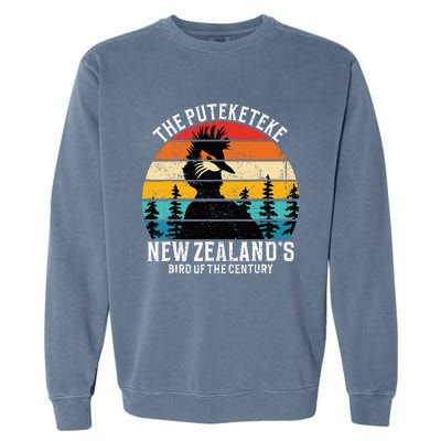 Funny Puteketeke New Zealand's Bird Of The Century Vintage  Garment-Dyed Sweatshirt