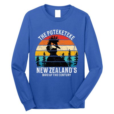 Funny Puteketeke New Zealand's Bird Of The Century Vintage  Long Sleeve Shirt